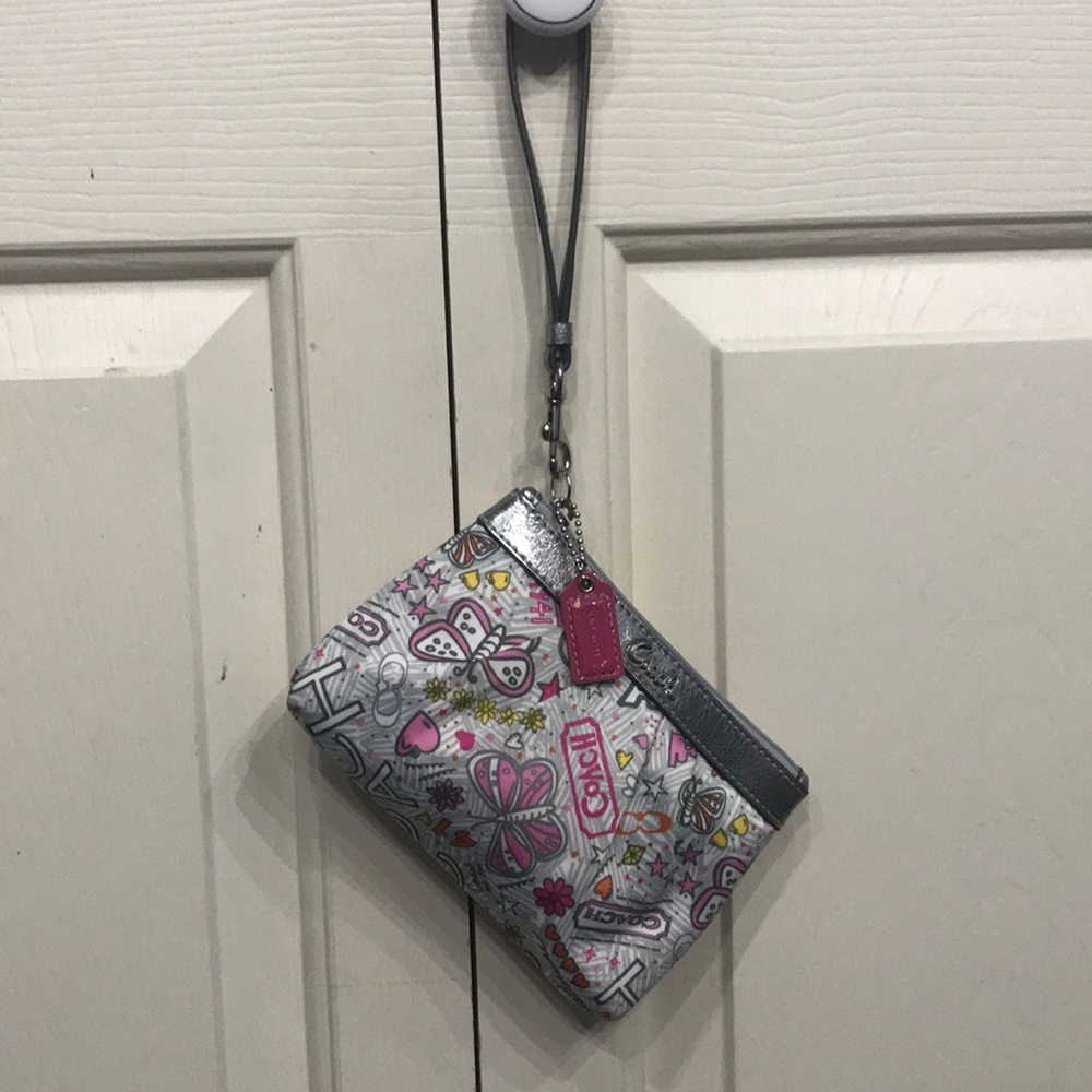 Butterfly Silver Coach Clutch